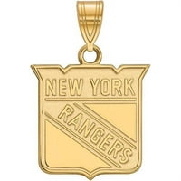 Стерлинг сребро злато позлатено NHL Logoart New York Rangers Med. Приврзок