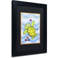 Трговска марка ликовна уметност морска желка платно уметност од ennенифер Нилсон, црна мат, црна рамка