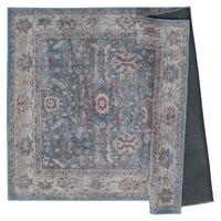 Обединети ткајачи шарм што блескаат Транзициски граничен круг, килим, сина, 7'11 7'11