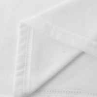 Cethrio Midi Фустан-Модни Фустани V-Вратот Лето Печатени Повик Краток Ракав Одмор Плажа Мини Фустан Бела