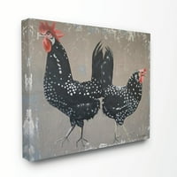Слупел дома декор црни петелки фарма за животни сликање платно wallидна уметност од Сузи Редман