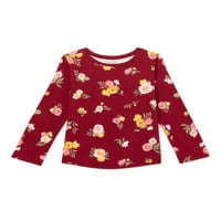 Garanimals Baby & Toddler Girls Unicorn Print Маица со долги ракави маица, големини 12M-5T