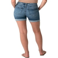 Silver Jeans Co. Sugure Women Sugure Thing Whigh Rise долги шорцеви, големини на половината 24-36