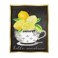 Stuplele Здраво сонце лимони во храна во форма на храна и пијалоци сликање злато пловила врамена уметничка печатена wallидна