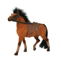 Симба играчки -коњска убавина коњ со седло, кафеава со црна грива и опашка