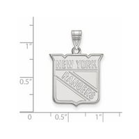 Логорт 14К Бело злато NHL Logoart New York Rangers голем приврзок