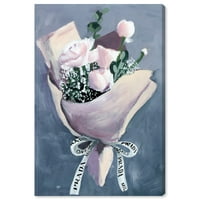 Студио Винвуд Студио Флорална и ботаничка wallидна уметност платно „Испорака“ за нејзините „Флорали“ - розова, сива боја