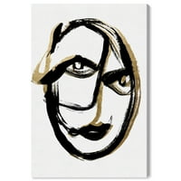 Wynwood Studio Апстрактна wallидна уметност платно „Апстракт портрет“ боја - бела, црна боја