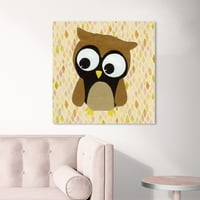 Wynwood Studio Animals Wall Art Canvas Prints 'Owl' Birds - кафеава, бела