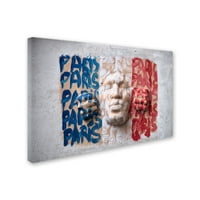 Трговска марка ликовна уметност „Француска знаме wallидна уметност“ платно уметност од Кора Ниле